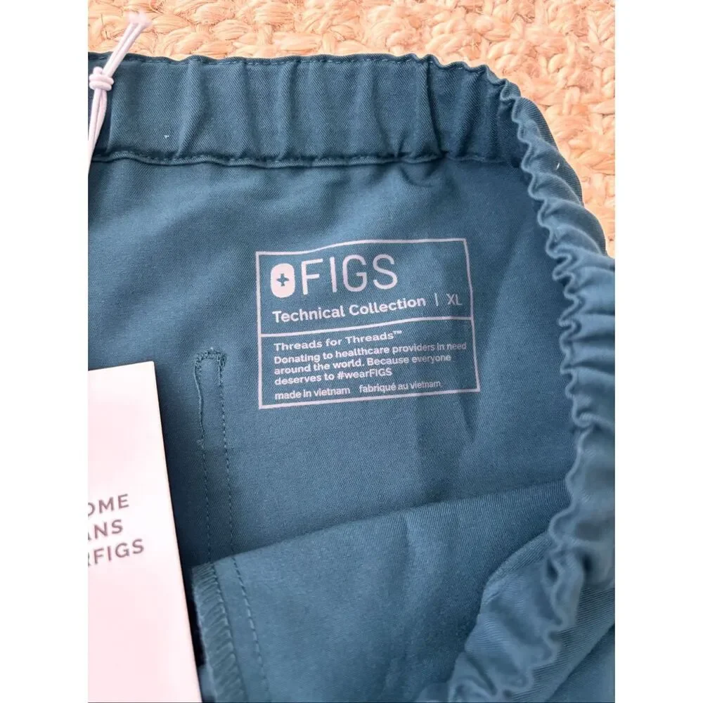 NWT FIGS Technical Scrub Pants | Performance Stretch Medical Uniform XL dark tea